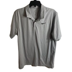 Nike Dri Fit Gray Polo Shirt Sz Large Men’s Short Sleeve